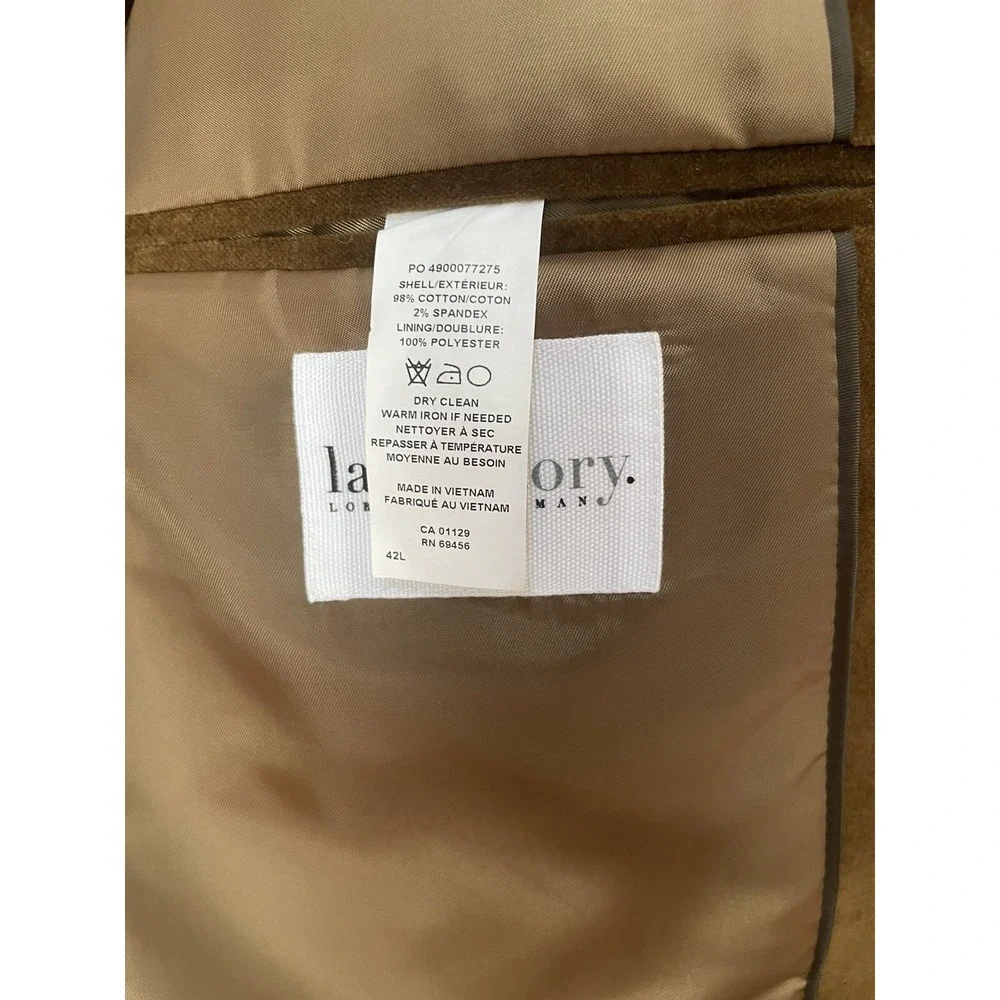 Brown‎ Velvet Mens 2 Button Blazer Size 42 L NWOT Lord & Taylor
